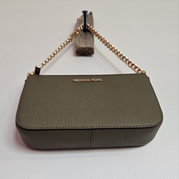 Michael Kors Olive Green Mini Handbag purse - Picture 3 of 6